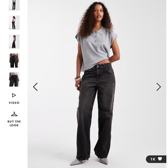 ASOS DESIGN baggy jeans in washed black - Picture 1 of 5